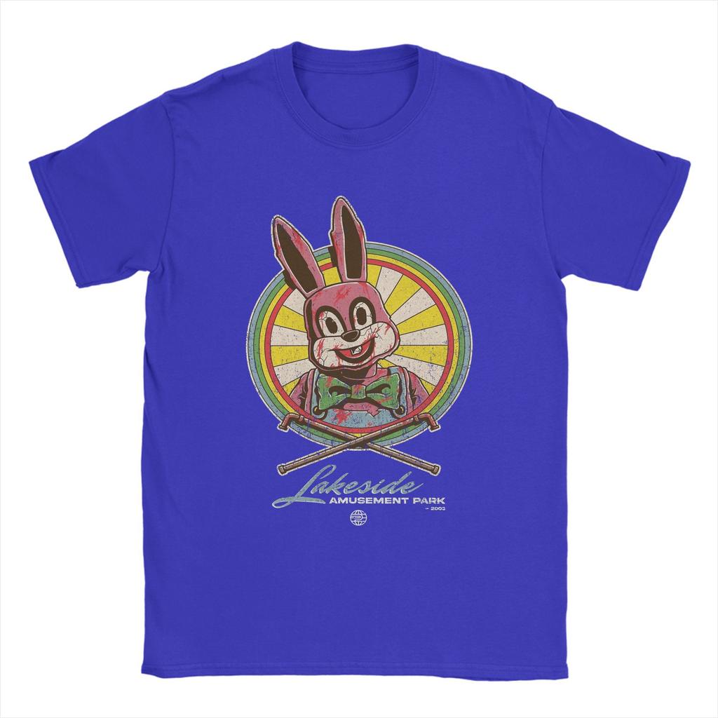 Men Silent Hill 3 Lakeside Amusement Park Robbie the Rabbit T Shirts  100% Cotton Tops Short Sleeve Tees Plus Size T-Shirt