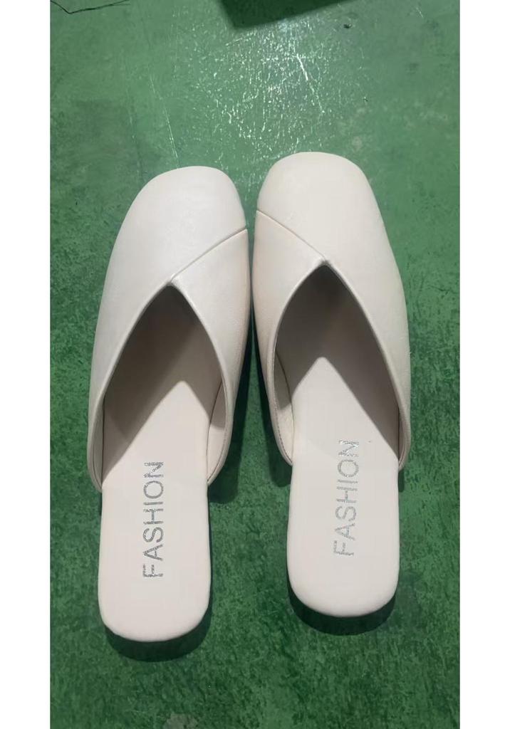 Trendy Women's 2023 Summer Square Toe Low Heel Half-Slippers - Outdoor Versatile Plus Size Korean Style