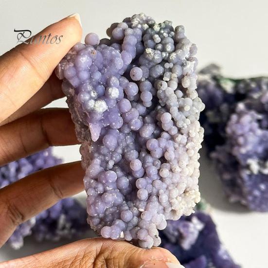 Smooth Polished Rocks Natural Grape Agate Crystal Cluster, Mineral Gemstone, Stone Landscaping for Aquarium Terrarium Decor, Unique Gift Collectors
