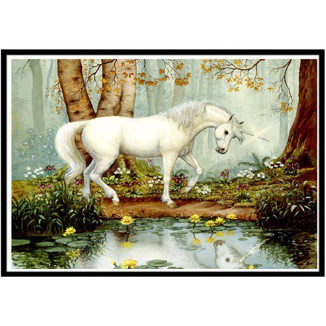 5D Diamond Painting Animal DIY Round Diamond Steed Embroidery Puzzle Mosaic Pattern Children