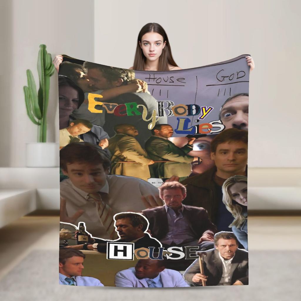 Dr. Gregory House Blankets Quality Warm Soft House MD American Television Bedding Throws Winter Travel Bedroom Funny Bedspread