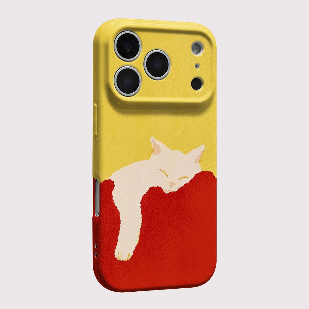 Sleeping Cat Pattern Glossy Film Hard PC Phone Case for Xiaomi Redmi Note 15 13 12S 12 11S 11 10 9 Pro Plus Max 4G 5G