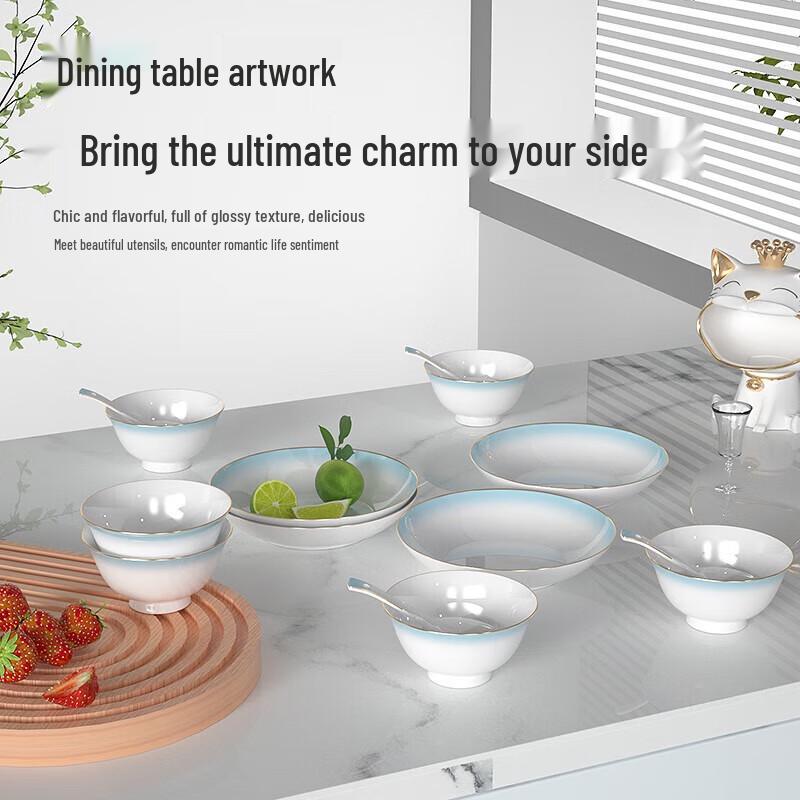 KOBACH Azure Glaze Bone China Tableware Set