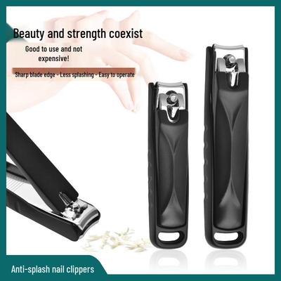 Carbon Steel Black Nail Clippers - Anti-Splatter, Portable, Toenail Manicure & Pedicure Tool