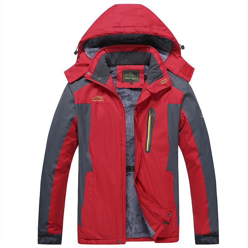 Unisex Fleece-Lined 3-in-1 Outdoor Jacket, Detachable, Plus Size, Autumn/Winter, Ideal for Middle-Aged & Elderly