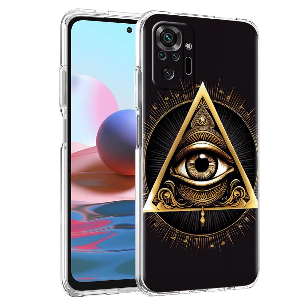 Pyramid Illuminati eye Transparent Phone Case for Redmi 13C 12C 10C Note 13 12 11 11T K40 Gaming Plus Pro 4G 5G Soft Cover Shell