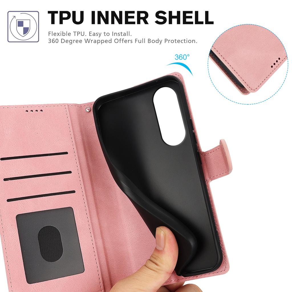 For Samsung Galaxy S25 Edge Case PU Leather Phone Cover with Wallet Stand