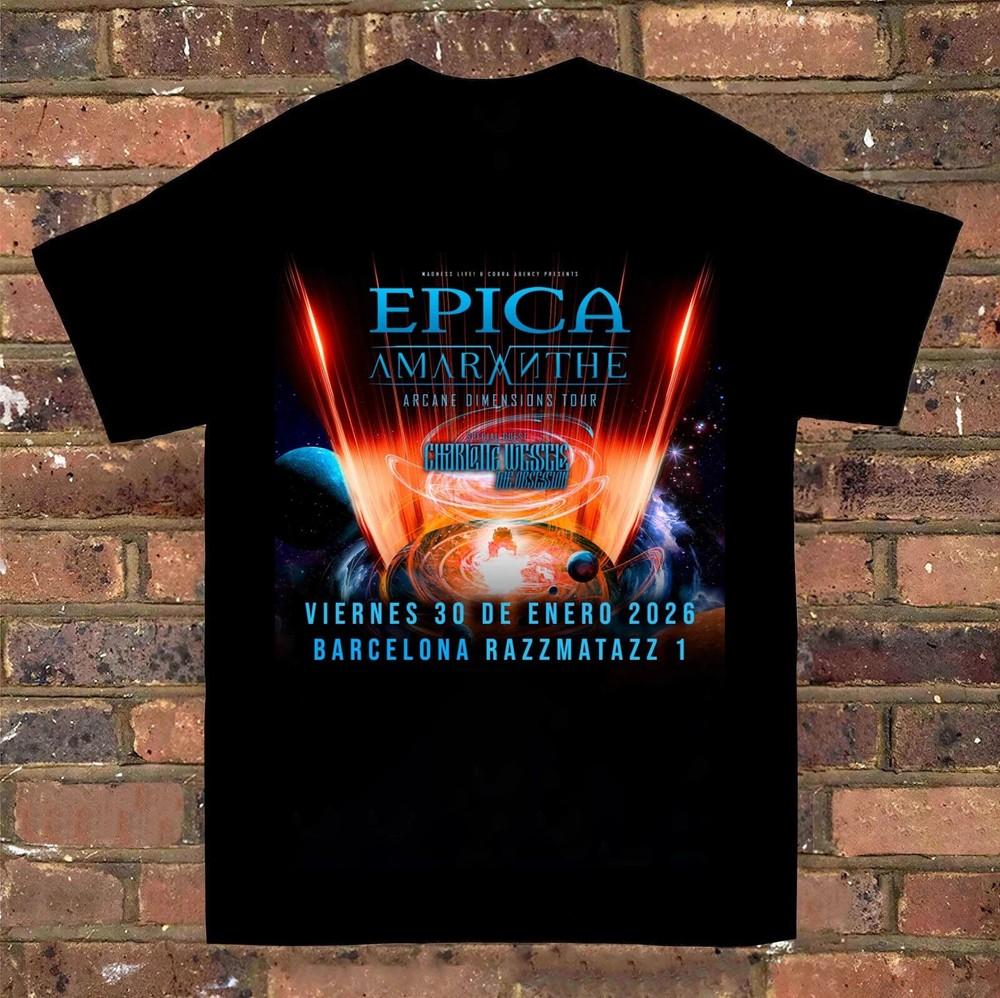 

Редкая футболка Epica Arcane Dimensions Tour Полный размер от S до 5XL SN247 Унисекс футболка XXXXL