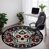 1pc Sugar Skull Day of the Dead Office Round Area Rug, Under Office Chairs Bedroom Living Room Home Decor, Room Deco, Available In Various Sizes