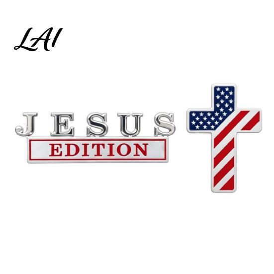 Motorcycle Faith Decal American Flag Car Emblem 3D Metal Zinc Alloy Badge