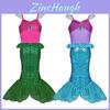 Mermaid Costume Dress For Girls With Milk Silk Fabric For Halloween Cosplay