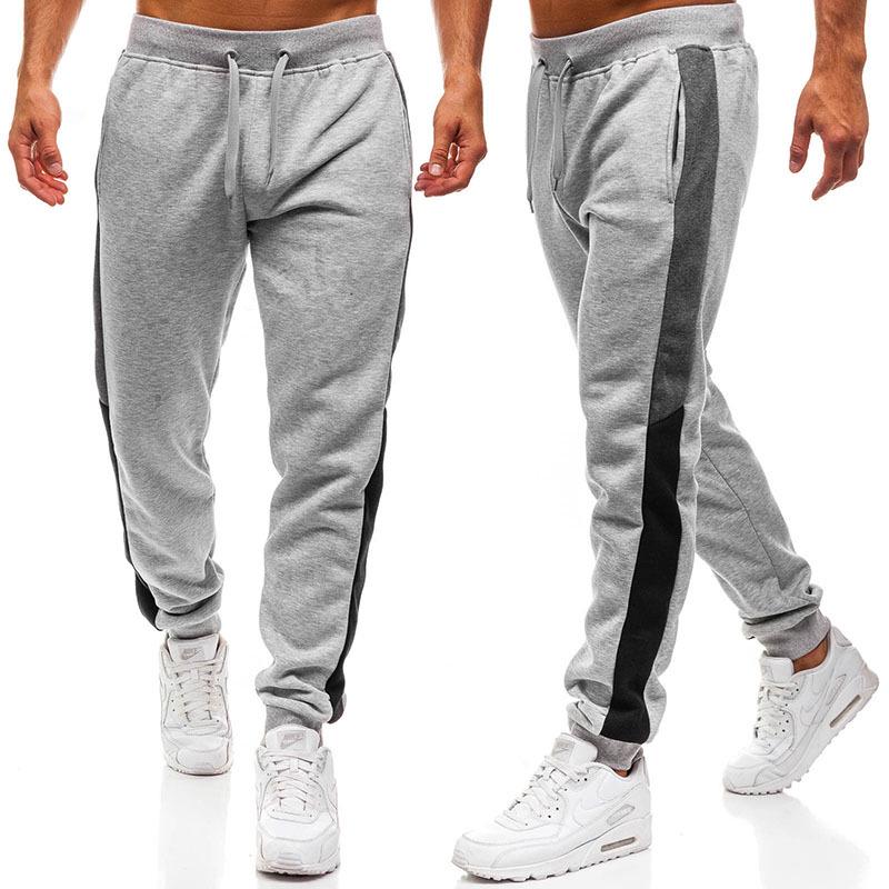 Pánské tepláky Stahovací šňůrka Barevné bloky Joggers Sportovní oblečení Elastický pas