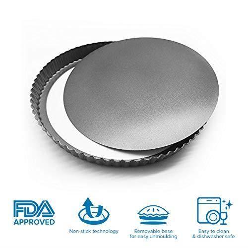 Moule à tarte - joeji's kitchen - 28 cm - anti-adhésif - base amovible - idéal pour quiche