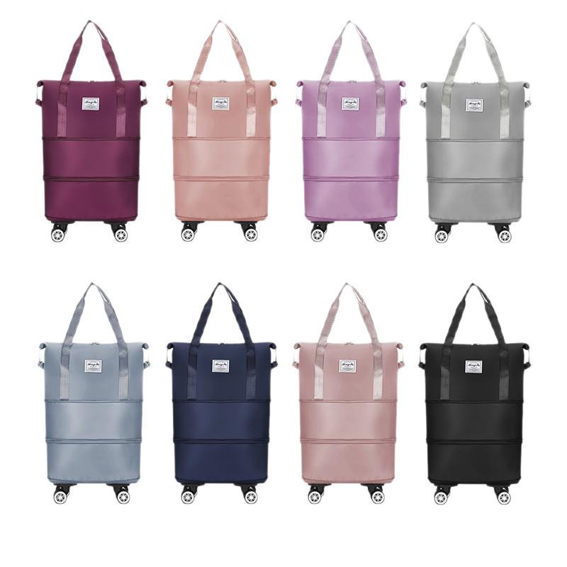 XL Expandable Rolling Travel Bag with Quick Release Wheels for College Students