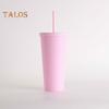 720ML Coffee Tumbler with Lid and Straw Double Wall Vacuum Travel Coffee Mug Wide Mouth Leakproof Reusable Water Cup