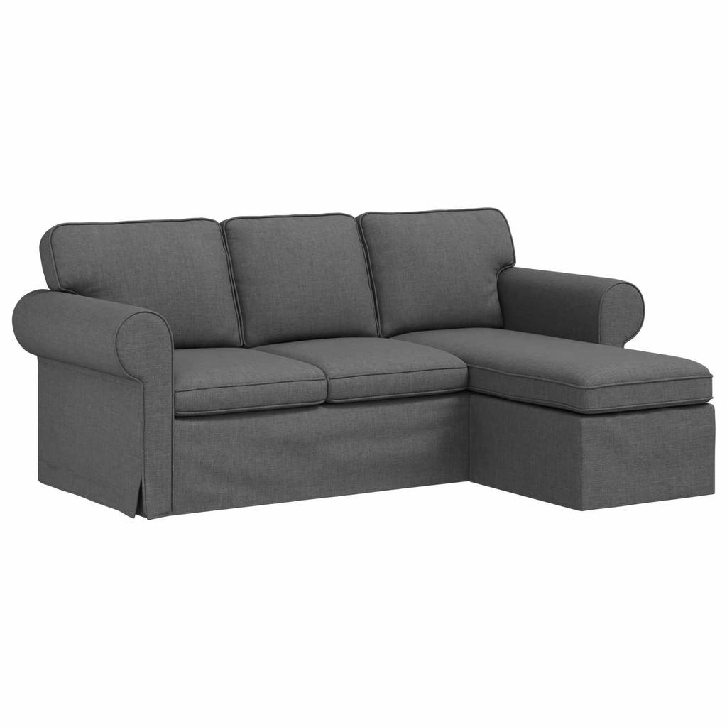 Sofa Dark Grey 195 X 138 X 80 Cm Fabric