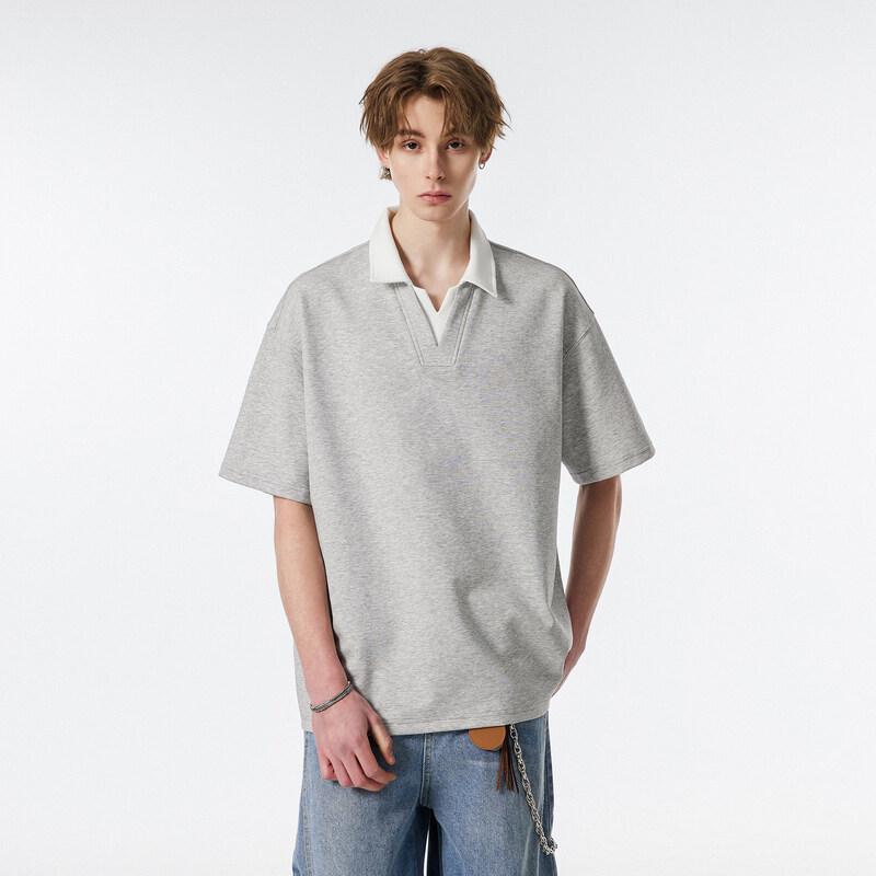 DREAM MADE Men's Layered V-Neck Polo Shirt