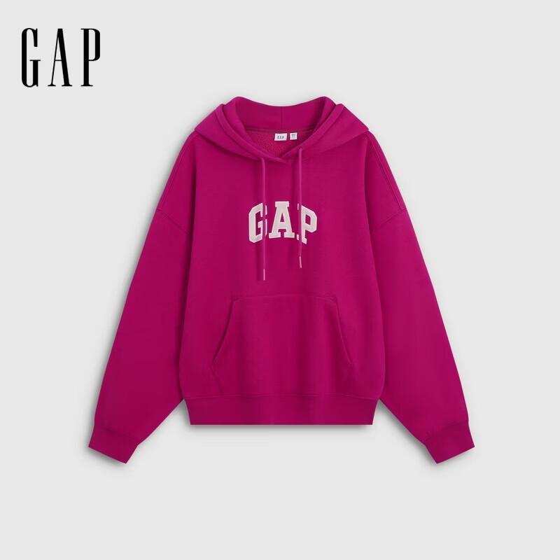 GAP Women's Fleece-Lined Logo Terry Hooded Pullover Sweatshirt