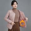 Winter 2025 Women's Slim Fit Velvet-Lined Cotton Jacket - Fashionable, Warm, and Short Style for Mid-Aged Cold Protection.