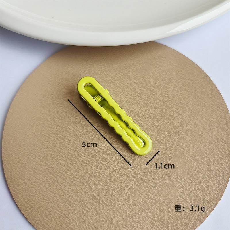 Colorful 5CM Duckbill Clip Round Head Hollow Seamless U-shaped Clip Girl's Forehead Bangs Side Clip DIY Glossy Base Clip