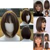 Womens Short Straight Wig With Bangs Hightemperature Silk For Casual And Party Use