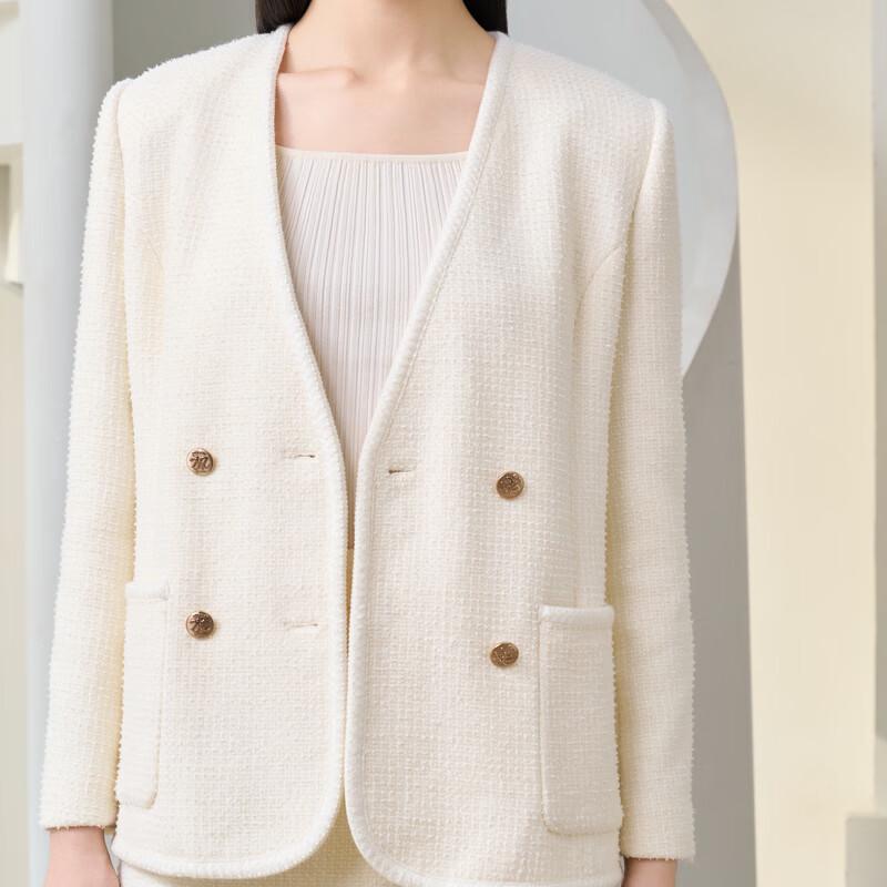 ELLASSAY Women's Double-Breasted Elegant Short Jacket