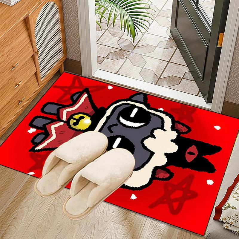 Cult Lamb Game Fantasy Rug Office Carpet Non-Slip Mat, Chair Rug Floor Covering for Gaming, Bedroom, Living Room , Home Decor Christmas Gift