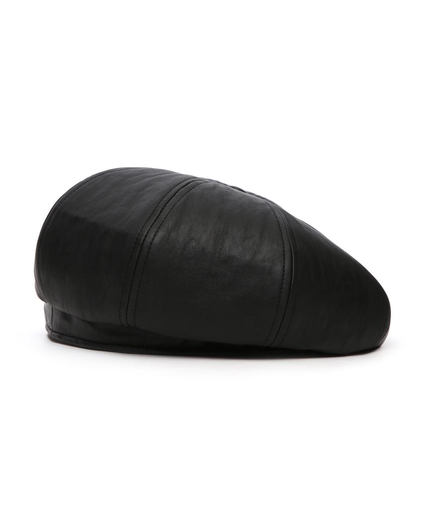 Eondeokeonteulolseutyudio Leather Classic Beret Bread Beret / Leather / M Black