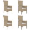 VidaXL Chaises de jardin avec coussins 4 pcs Résine tressée Beige 319533