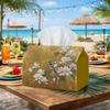 1pc Oriental Golden Leaf Bird Tissue Box & Napkin Dispenser - Decorative Suitable for Tissues/Rolls/Paper Towels Compatible for Home, Car, Parties, Be