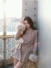 2025 Winter Französisch Vintage Elegant Wollmantel Frau Schwarz Schick Schal Umhang + Retro Locker Trenchcoat Damen Bandage Korea Modedesign Outfits