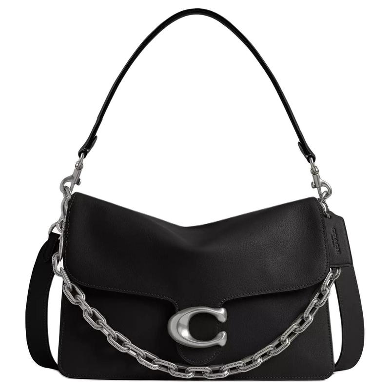 

COACH Tabby 30 chain tabby detachable chain shoulder strap leather shoulder bag large women s black чорний