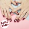 Red Handmade Press-On Nails Set Heart With Pearl Design Short Elegant Sweet Style Full Cover Nail Tips For Women And Girls