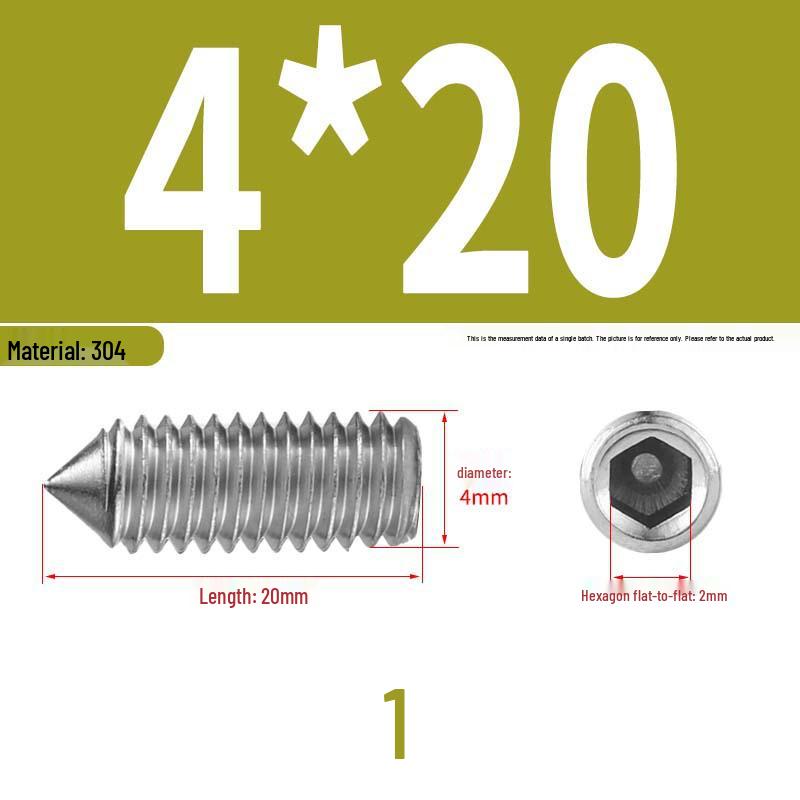 12.9 Edelstahl 304 Innensechskant Kegelspitze Gewindestift M2/M3