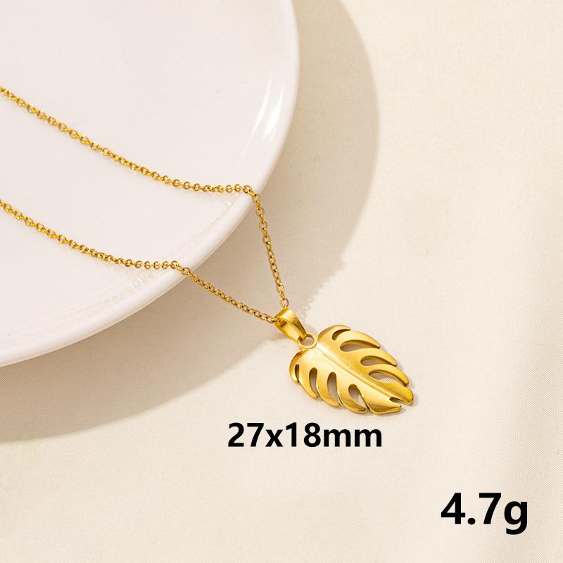 Plant Tree Leaves Pendant Necklace Ginkgo Leaf Charm Stainless Steel Necklaces For Women Men Jewelry Fashion Gold/Silver Color