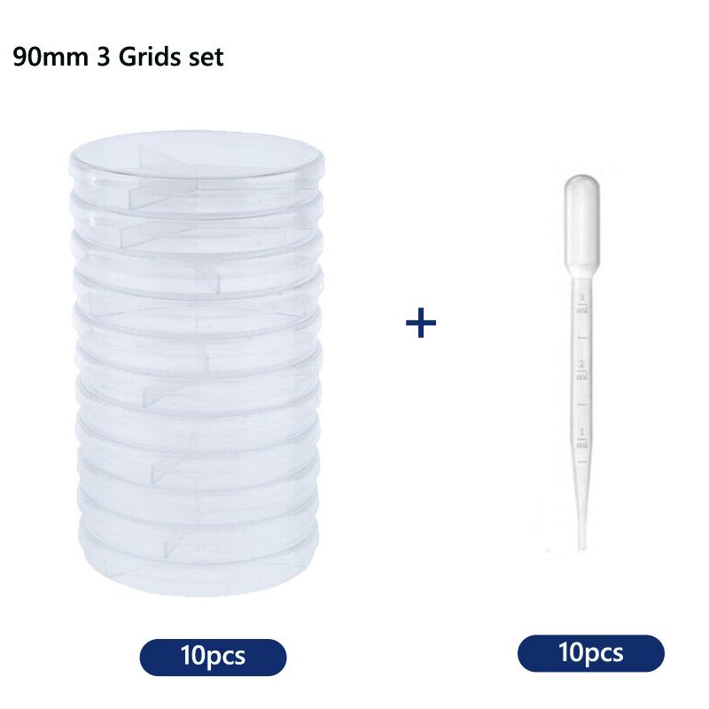 5-10pcs Plastic Petri Dishes 35-90mm Cell Culture Dish High Temp Resistant with 10 Plastic Transfer Pipettes 3ml