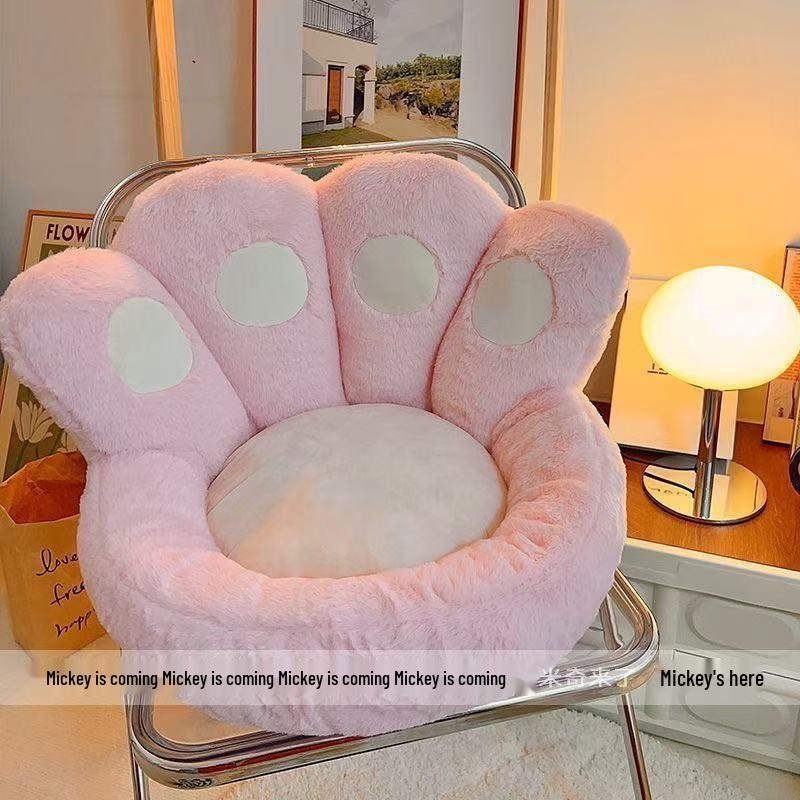 Plush Cat Paw Seat Cushion – Cute, Semi-Enclosed Design for Chairs, Cars, Sofas, and Tatami Mats