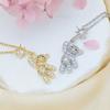 Necklace Women's Hot Sale Cute Bear Picking Stars Autumn and Winter Niche Design Sense Necklace Women's Fashion Versatile Titanium Steel Accessories