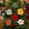 Christmas Ornaments Floral Wreath Arrangement Gold Glitter Decorations