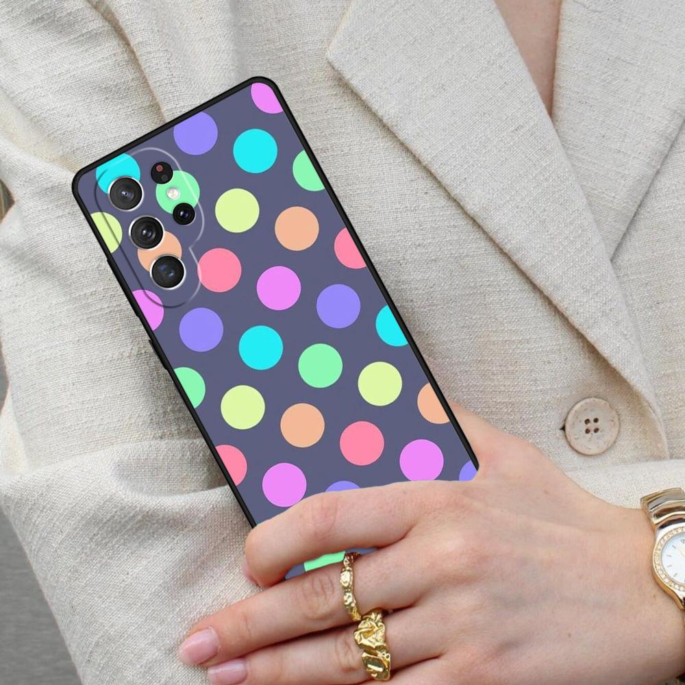 Polka dots Colorful Cell Phone Case for Samsung Galaxy S26 Ultra S25 S24 S23 S22 S21 S20 Note10 Cover