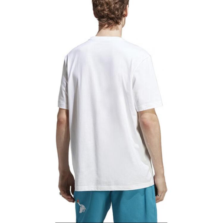 adidas Originals Adventure Graphic Tee With Letter Logo Cartoon Print Men Tops White HZ1145
