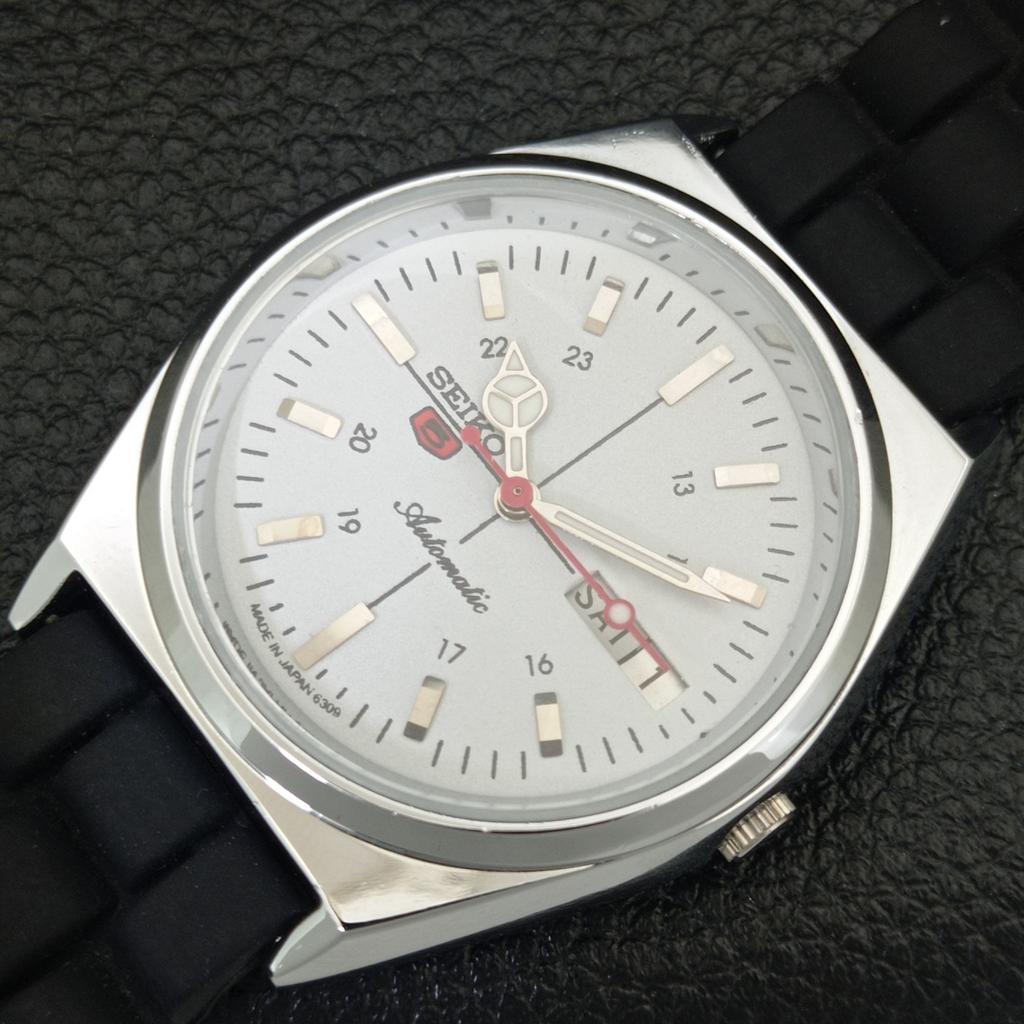 REFURBISHED SEIKO 5 AUTOMATIC 6309A VINTAGE JAPAN MENS WHITE WATCH a442873-1
