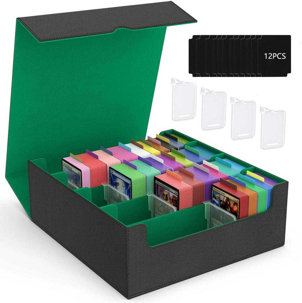 Four-Row PU Leather Pickup Box for 3000+ Yu-Gi-Oh! MTG TCG Cards