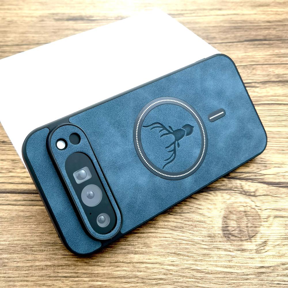 Luxuriöse Hülle aus Kunstleder für Google Pixel 10 9 8 7 Pro XL A 9A 8A 7A 10Pro 9Pro 8Pro 7Pro ProXL Magsafe Wireless Charge Cover