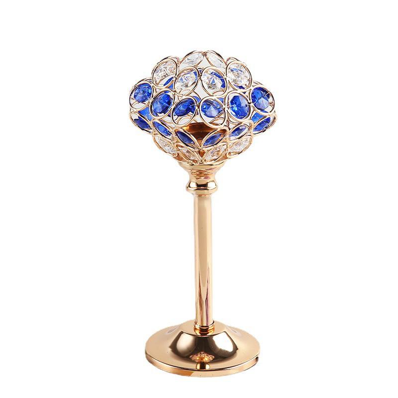 

Металевий Підсвічник Синій Кристал Золотий Підсвічник Канделябр Весільні Центральні Композиції Декорація Стіл Домашній Декор