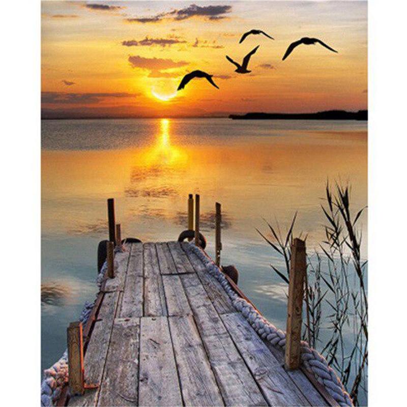 5D DIY Diamond Painting Mountain Landscape Diamond Embroidery Cross Stitch Kit Rhinestone Mosaic Home Decor