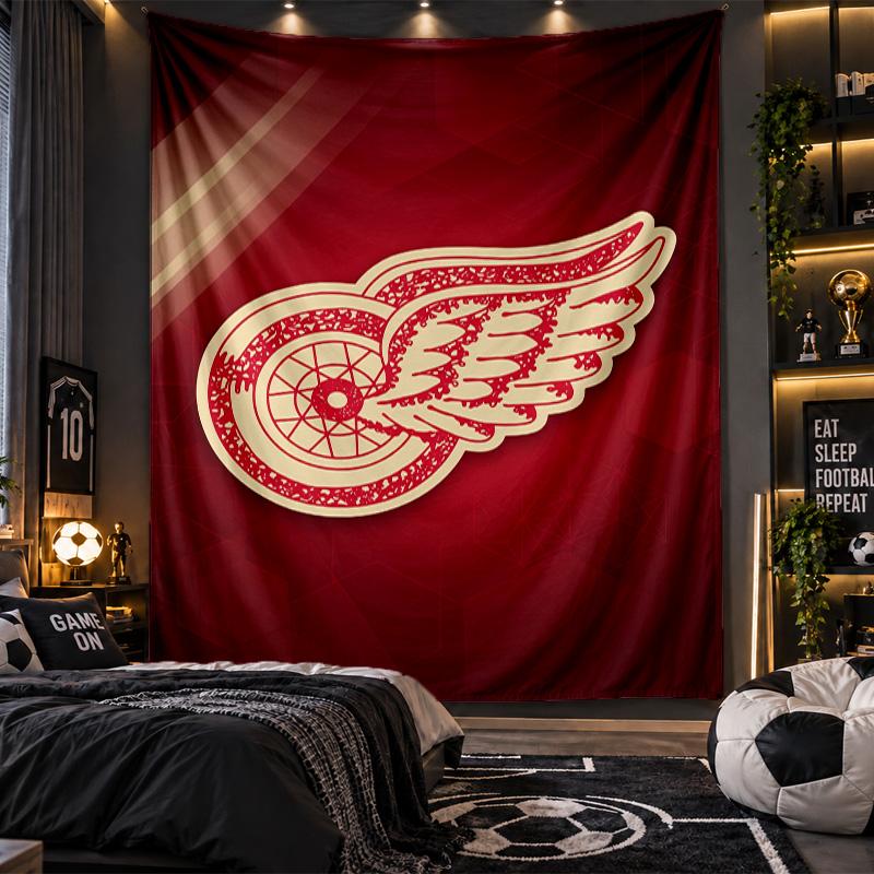Arazzo da Appendere al Muro Stampa Detroit Red Wings Tessuto per Soggiorno Camera da Letto Decorazione per la Casa