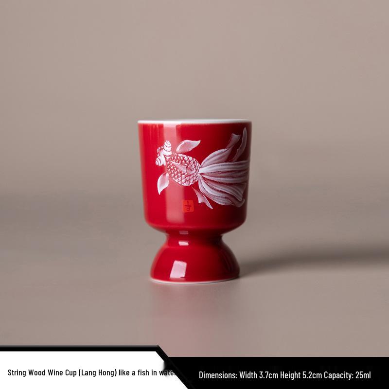 Colorful Glazed Ceramic Baijiu Cups: Creative One-Sip Toast Glasses for Home Use.