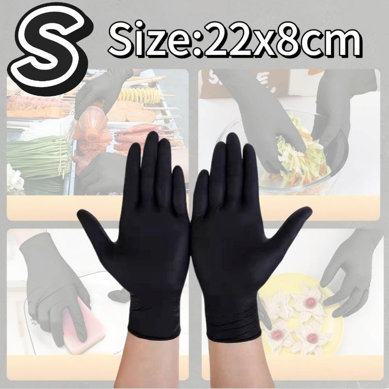 

10/100/200/300/400 шт. Черные нитриловые перчатки для работы с пищевыми продуктами, латексные перчатки, водонепроницаемые перчатки для уборки, татуировки, маникюра, салона 10PCS(5pairs)-opp