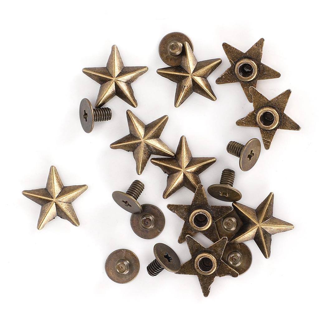 Star Shape Rivet Studs DIY Clothes Shoes Decoration Accessories with Screws 14mm